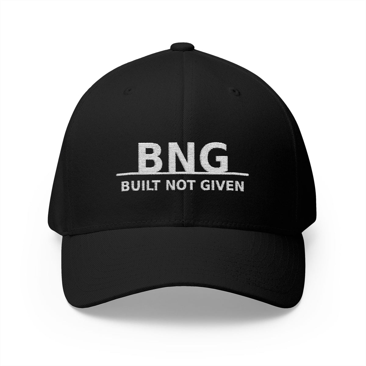 Built Not Given™ Signature Flexfit Cap — Black